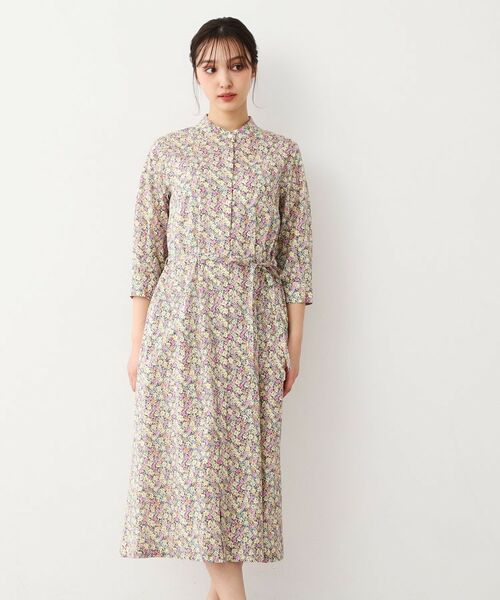 LAURA ASHLEY / ローラ アシュレイ ロング・マキシ丈ワンピース | 【洗える/コットン100%/同柄アイテムあり】アマイア ディッツィー柄 ワンピース(イエロー(131))