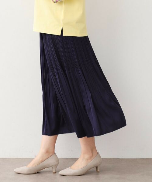 LAURA ASHLEY / ローラ アシュレイ スカート | 【人気デザインカラー追加！】サテン消しプリーツスカート | 詳細1