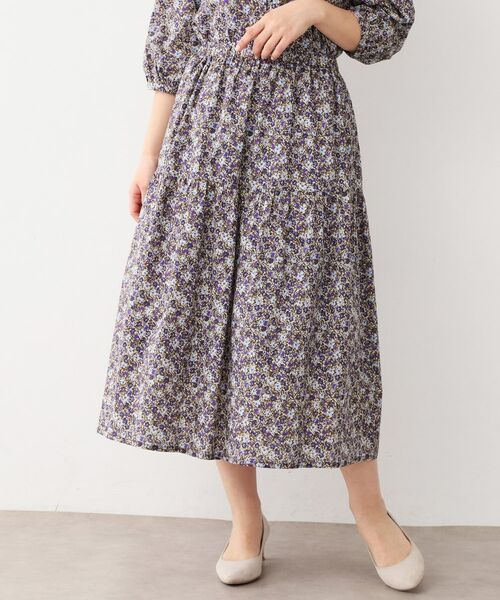 LAURA ASHLEY/ローラ アシュレイ 【洗える/コットン100%/同柄アイテムあり】アマイア ディッツィー柄 スカート ネイビー(194) 38(M) LAURA ASHLEY/ローラ アシュレイ 【洗える/コットン100%/同柄アイテムあり】アマイア ディッツィー柄 スカート ネイビー(194) 38(M)