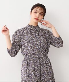 LAURA ASHLEY / ローラ アシュレイ 【コットン100％／洗える／同柄アイテムあり】ハーゲート リーブス柄 フリルブラウス LAURA ASHLEY｜【コットン100%/洗える/同柄アイテムあり