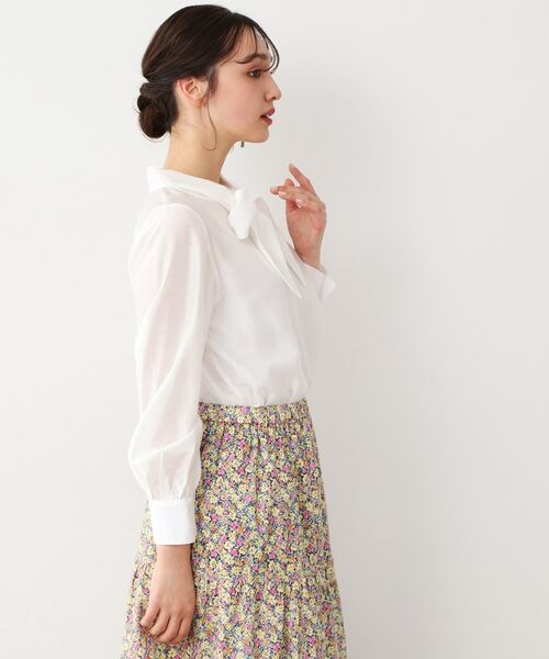 LAURA ASHLEY / ローラ アシュレイ シャツ・ブラウス | 【セレモニー可／洗える】ボウタイセミダルブラウス | 詳細1