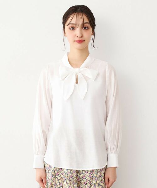 LAURA ASHLEY / ローラ アシュレイ シャツ・ブラウス | 【セレモニー可／洗える】ボウタイセミダルブラウス | 詳細5