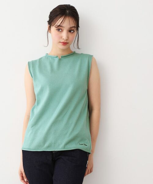 LAURA ASHLEY/ローラ アシュレイ 【日本製/ワンマイルウエア】コツトン コンパクトヤーン ベスト グリーン(022) 38(M) LAURA ASHLEY/ローラ アシュレイ 【日本製/ワンマイルウエア】コツトン コンパクトヤーン ベスト グリーン(022) 38(M)