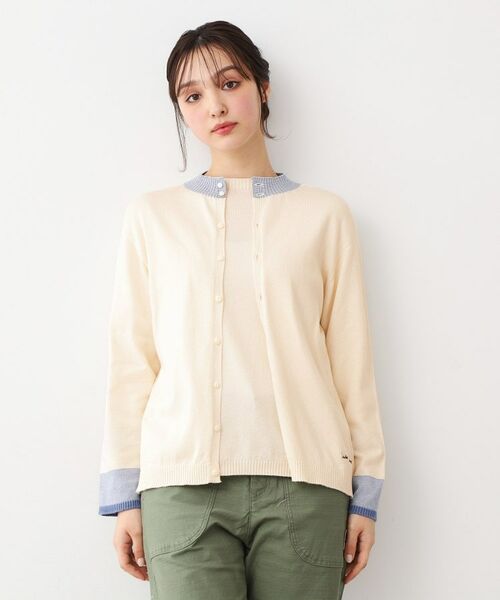 LAURA ASHLEY / ローラ アシュレイ カーディガン・ボレロ | 【カラー追加!日本製/ワンマイルウエア】コットン コンパクトヤーン カーディガン | 詳細1