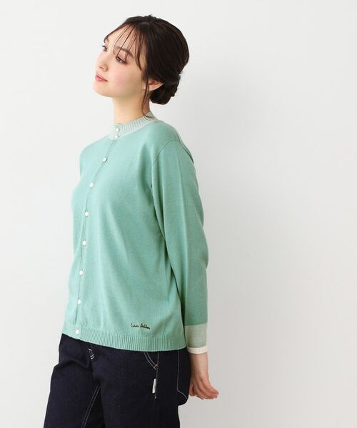 LAURA ASHLEY/ローラ アシュレイ コツトン コンパクトヤーン カーディガン グリーン(122) 38(M) LAURA ASHLEY/ローラ アシュレイ コツトン コンパクトヤーン カーディガン グリーン(122) 38(M)