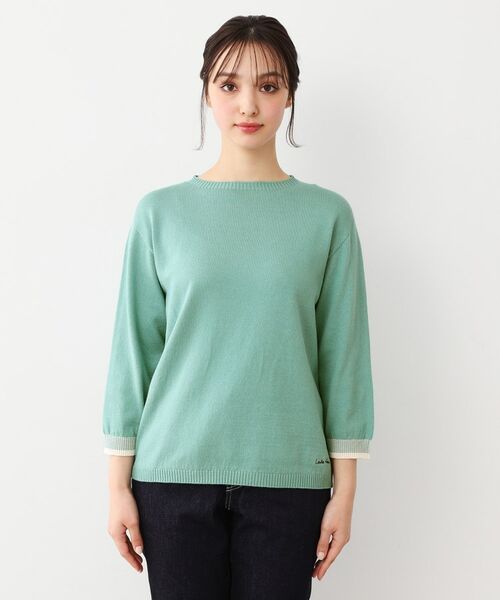 LAURA ASHLEY / ローラ アシュレイ ニット・セーター | 【日本製/八分袖/ワンマイルウエア】コットン コンパクトヤーン プルオーバー | 詳細13