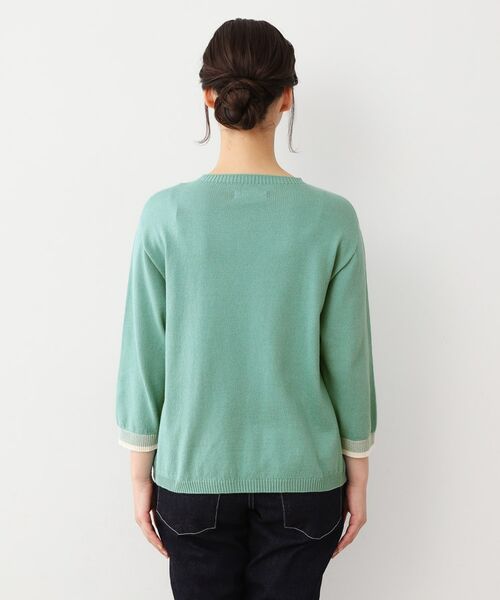 LAURA ASHLEY / ローラ アシュレイ ニット・セーター | 【日本製/八分袖/ワンマイルウエア】コットン コンパクトヤーン プルオーバー | 詳細15