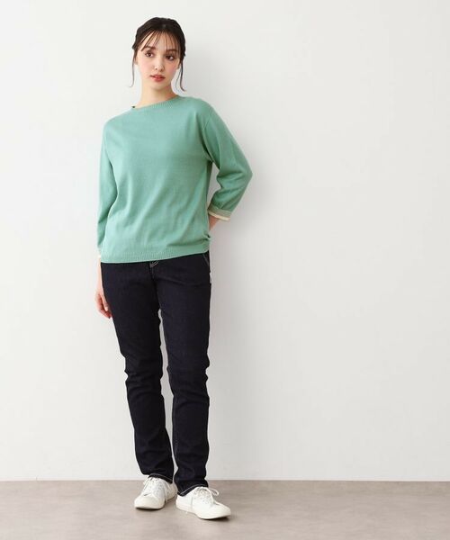 LAURA ASHLEY / ローラ アシュレイ ニット・セーター | 【日本製/八分袖/ワンマイルウエア】コットン コンパクトヤーン プルオーバー | 詳細6