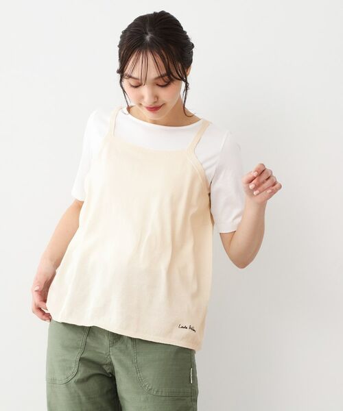 LAURA ASHLEY/ローラ アシュレイ 【日本製/ワンマイルウエア】コットン コンパクトヤーン キャミソール ホワイト(002) 38(M) LAURA ASHLEY/ローラ アシュレイ 【日本製/ワンマイルウエア】コットン コンパクトヤーン キャミソール ホワイト(002) 38(M)