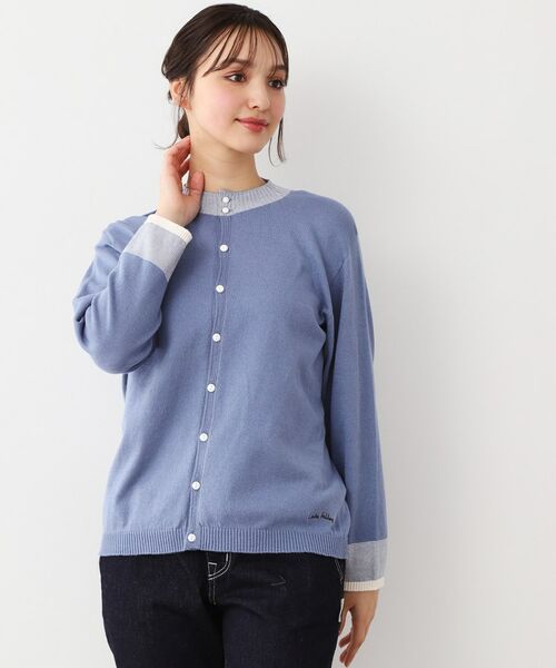 LAURA ASHLEY/ローラ アシュレイ 【WEB限定色!/日本製/ワンマイルウエア】 コットン コンパクトヤーン カーディガン ブルー(192) 38(M) LAURA ASHLEY/ローラ アシュレイ 【WEB限定色!/日本製/ワンマイルウエア】 コットン コンパクトヤーン カーディガン ブルー(192) 38(M)