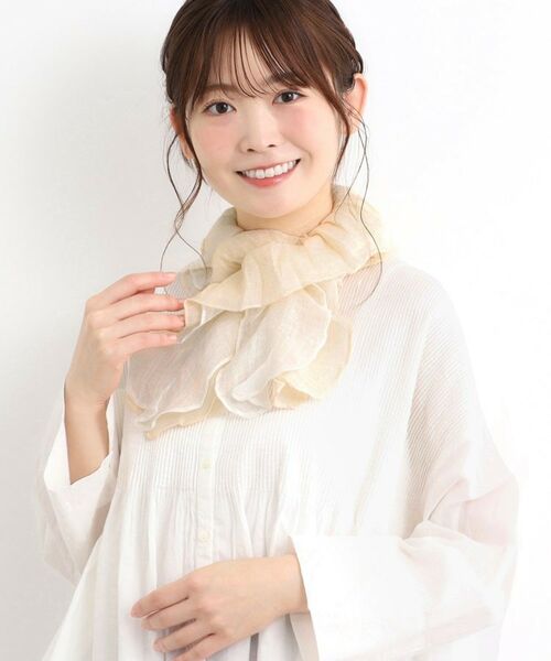 LAURA ASHLEY / ローラ アシュレイ マフラー・ショール・スヌード・ストール | 【綿麻素材／差し込み式】フリルストール | 詳細4