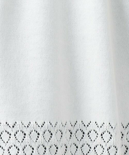 カーディガン 「コットンシルク混／7分袖」透かし編みVネックカーディガン レディース LAURA ASHLEY｜【コットンシルク混/7分袖】透かし編みVネック