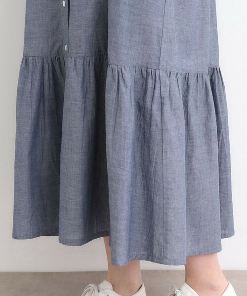 LAURA ASHLEY / ローラ アシュレイ ロング・マキシ丈ワンピース | 【コットン100%/羽織に使える/シャンブレー】シャツワンピース | 詳細12