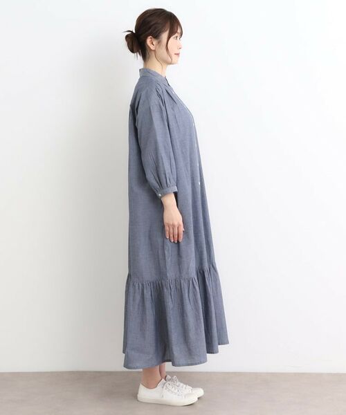 LAURA ASHLEY / ローラ アシュレイ ロング・マキシ丈ワンピース | 【コットン100%/羽織に使える/シャンブレー】シャツワンピース | 詳細6