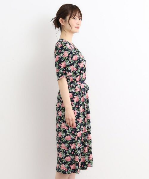 LAURA ASHLEY / ローラ アシュレイ ミニ丈・ひざ丈ワンピース | 【洗える/ジャージ素材/同柄アイテムあり】シャーボーン柄ワンピース | 詳細10