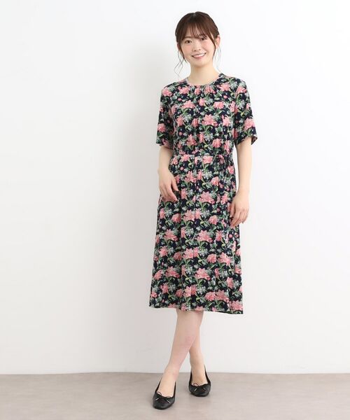 LAURA ASHLEY / ローラ アシュレイ ミニ丈・ひざ丈ワンピース | 【洗える/ジャージ素材/同柄アイテムあり】シャーボーン柄ワンピース | 詳細2