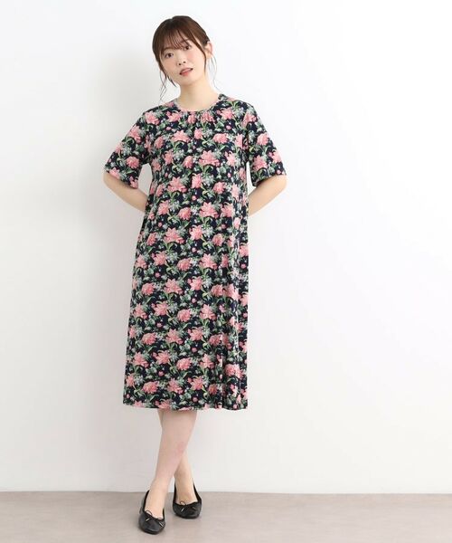 LAURA ASHLEY / ローラ アシュレイ ミニ丈・ひざ丈ワンピース | 【洗える/ジャージ素材/同柄アイテムあり】シャーボーン柄ワンピース | 詳細3