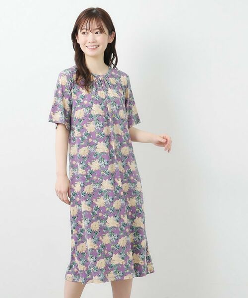 LAURA ASHLEY / ローラ アシュレイ ミニ丈・ひざ丈ワンピース | 【洗える/ジャージ素材/同柄アイテムあり】シャーボーン柄ワンピース | 詳細5