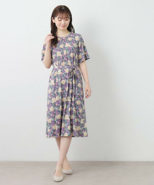 LAURA ASHLEY / ローラ アシュレイ ミニ丈・ひざ丈ワンピース | 【洗える/ジャージ素材/同柄アイテムあり】シャーボーン柄ワンピース | 詳細7