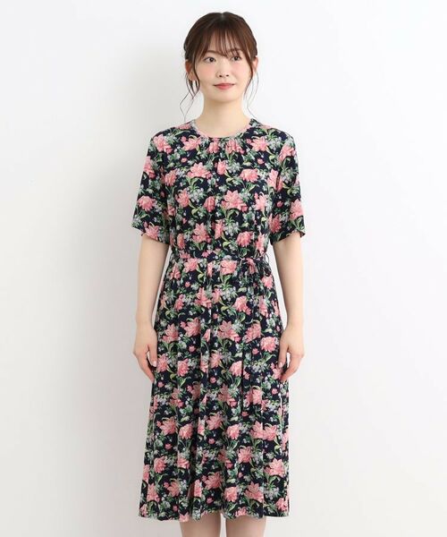 LAURA ASHLEY / ローラ アシュレイ ミニ丈・ひざ丈ワンピース | 【洗える/ジャージ素材/同柄アイテムあり】シャーボーン柄ワンピース | 詳細9