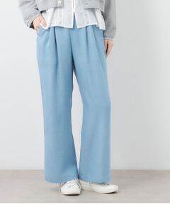 LAURA ASHLEY / ローラ アシュレイ デニムパンツ | 【STORY掲載！/ウエストゴム／タックあり】セルロースデニム イージーパンツ