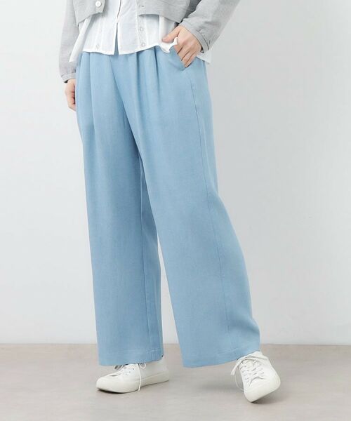 LAURA ASHLEY / ローラ アシュレイ デニムパンツ | 【STORY掲載!/ウエストゴム/タックあり】セルロースデニム イージーパンツ | 詳細1