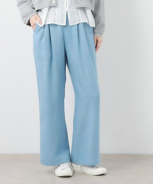 LAURA ASHLEY/ローラ アシュレイ 【ウエストゴム/タックあり】セルロースデニム イージーパンツ ブルー(091) 40(L) LAURA ASHLEY/ローラ アシュレイ 【ウエストゴム/タックあり】セルロースデニム イージーパンツ ブルー(091) 40(L)