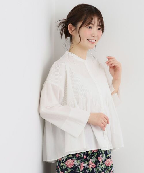 LAURA ASHLEY / ローラ アシュレイ シャツ・ブラウス | 【コットン100％／羽織に使える】ピンタックフレアブラウス | 詳細1