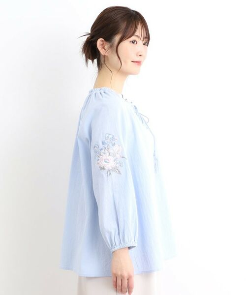 LAURA ASHLEY / ローラ アシュレイ シャツ・ブラウス | 【コットン100％／刺繍入り】ウェストウェル バンチ柄刺繍ブラウス | 詳細14