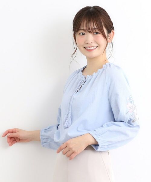 LAURA ASHLEY / ローラ アシュレイ シャツ・ブラウス | 【コットン100％／刺繍入り】ウェストウェル バンチ柄刺繍ブラウス | 詳細5