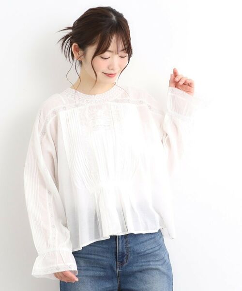 LAURA ASHLEY / ローラ アシュレイ シャツ・ブラウス | 【前後2WAY／羽織に使える】 リバーレースブラウス | 詳細1