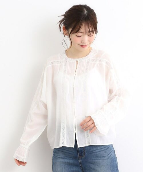 LAURA ASHLEY / ローラ アシュレイ シャツ・ブラウス | 【前後2WAY／羽織に使える】 リバーレースブラウス | 詳細4