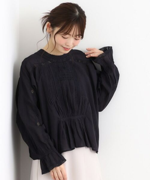 LAURA ASHLEY/ローラ アシュレイ 【前後2WAY/羽織に使える】 リバーレースブラウス ブラック(019) 38(M) LAURA ASHLEY/ローラ アシュレイ 【前後2WAY/羽織に使える】 リバーレースブラウス ブラック(019) 38(M)