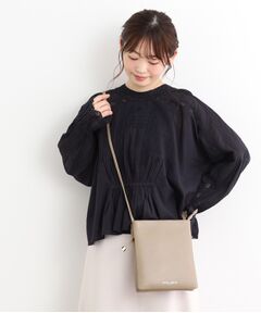 LAURA ASHLEY / ローラ アシュレイ ショルダーバッグ | 【牛革レザー／ショルダー長さ調節可】フラットバッグ