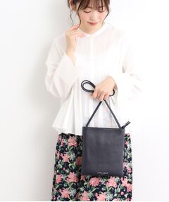 LAURA ASHLEY / ローラ アシュレイ ショルダーバッグ | 【牛革レザー／ショルダー長さ調節可】フラットバッグ