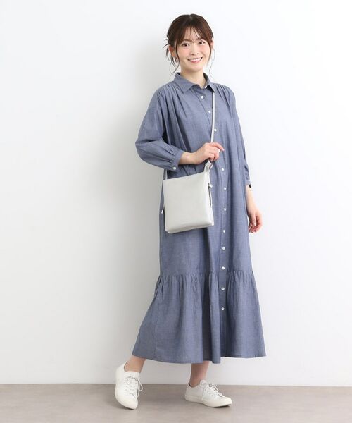 LAURA ASHLEY / ローラ アシュレイ ショルダーバッグ | 【牛革レザー／ショルダー長さ調節可】フラットバッグ | 詳細2