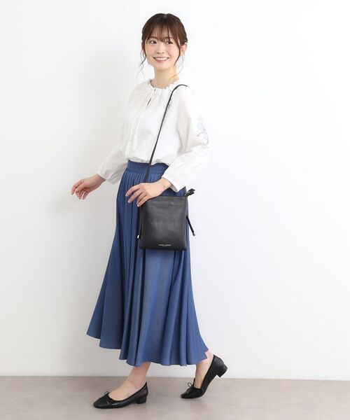 LAURA ASHLEY / ローラ アシュレイ ショルダーバッグ | 【牛革レザー／ショルダー長さ調節可】フラットバッグ | 詳細4