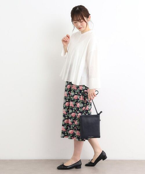 LAURA ASHLEY / ローラ アシュレイ ショルダーバッグ | 【牛革レザー／ショルダー長さ調節可】フラットバッグ | 詳細6