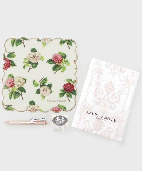 LAURA ASHLEY / ローラ アシュレイ ハンカチ | 【WEB限定】ヴィンテージソルジャー フリクションボール3 スリム038＆カミール柄 プリントハンカチ セット （ローラアシュレイ ギフト袋＆シール）付き | 詳細1