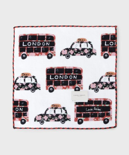 LAURA ASHLEY / ローラ アシュレイ ハンカチ | ロンドンバス プリントタオルハンカチ | 詳細1