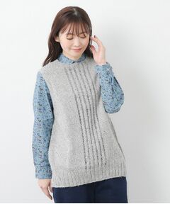 LAURA ASHLEY / ローラ アシュレイ ベスト | 【限定店舗展開/日本製/ワンマイルウエア】シルクネップベスト