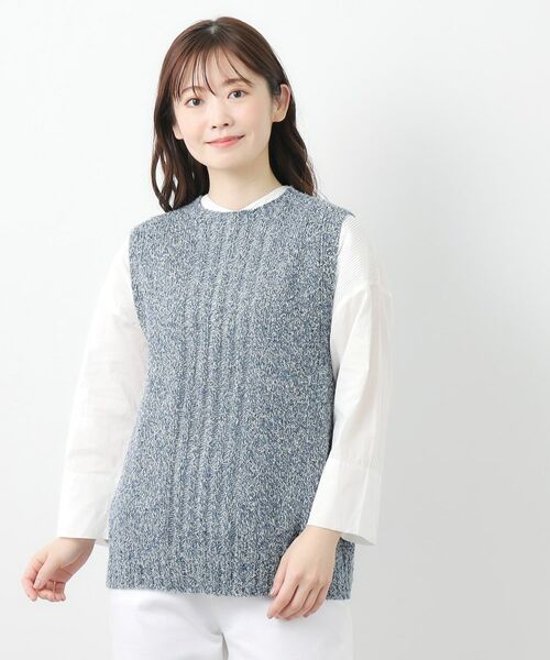 LAURA ASHLEY / ローラ アシュレイ ベスト | 【限定店舗展開/日本製/ワンマイルウエア】シルクネップベスト | 詳細10