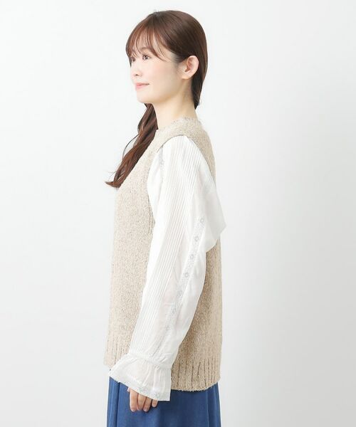 LAURA ASHLEY / ローラ アシュレイ ベスト | 【限定店舗展開/日本製/ワンマイルウエア】シルクネップベスト | 詳細14