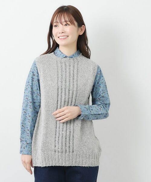 LAURA ASHLEY / ローラ アシュレイ ベスト | 【限定店舗展開/日本製/ワンマイルウエア】シルクネップベスト | 詳細2