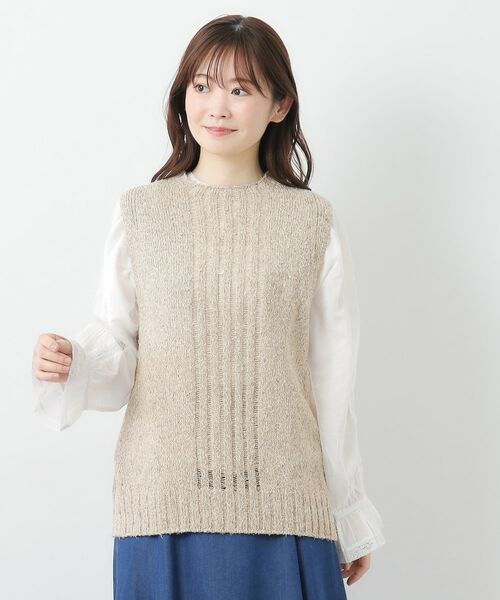 LAURA ASHLEY / ローラ アシュレイ ベスト | 【限定店舗展開/日本製/ワンマイルウエア】シルクネップベスト | 詳細5