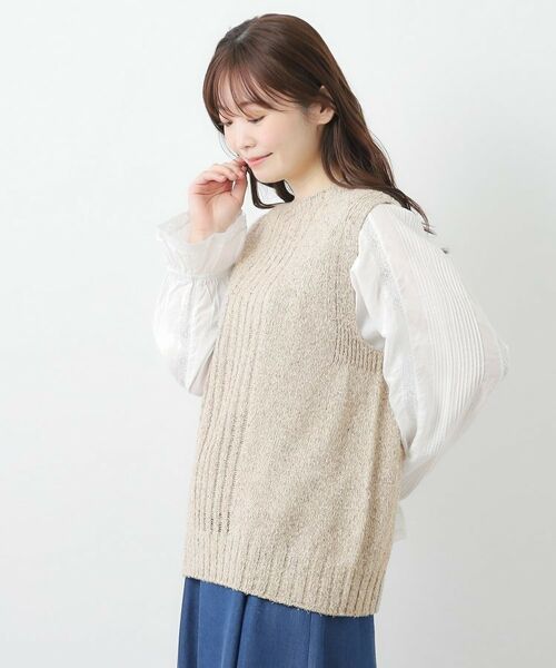 LAURA ASHLEY / ローラ アシュレイ ベスト | 【限定店舗展開/日本製/ワンマイルウエア】シルクネップベスト | 詳細6