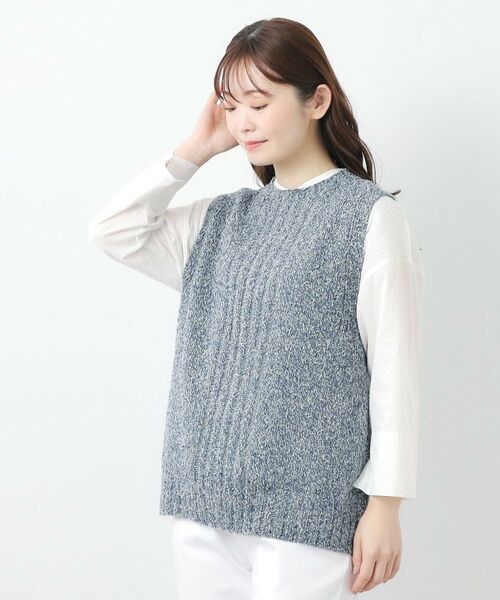 LAURA ASHLEY / ローラ アシュレイ ベスト | 【限定店舗展開/日本製/ワンマイルウエア】シルクネップベスト | 詳細9