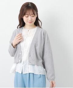 LAURA ASHLEY / ローラ アシュレイ カーディガン・ボレロ | 【コットン100%/日本製/ワンマイルウエア】鹿の子Vネックカーディガン