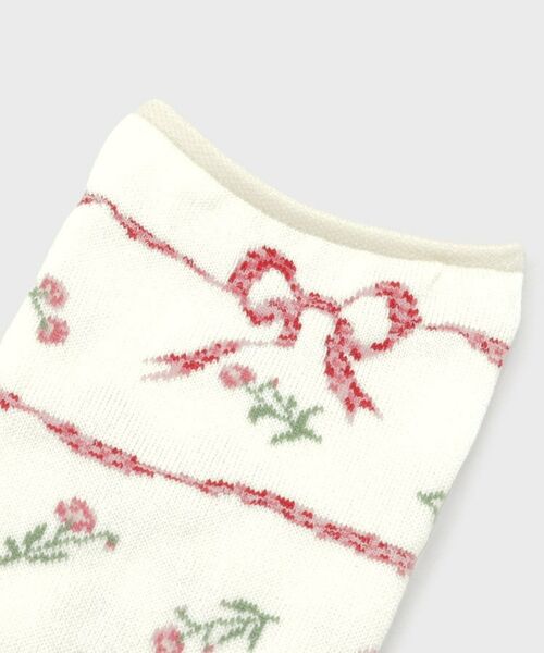 LAURA ASHLEY / ローラ アシュレイ ソックス | 【日本製】ラークフィールドリボン柄 靴下 | 詳細2