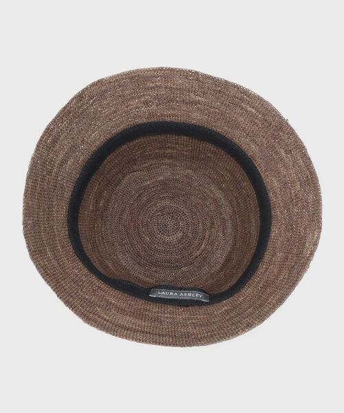 LAURA ASHLEY / ローラ アシュレイ ハット | 【日差し対策におすすめ！クラウンやや深め】細編みラフィア バケットハット | 詳細4